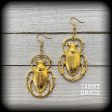 Scarab beetle earrings-Oversize insect earrings on Sale