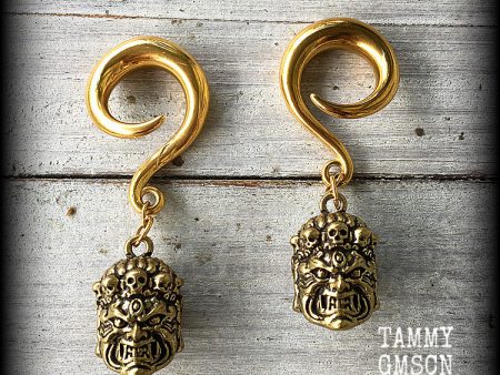 Fudo Myoo-Fudo myo-O ear weights-Japanese Buddha gauged earrings Online