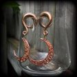 Filigree crescent moon gauged earrings-Witchy ear gauges Online Hot Sale