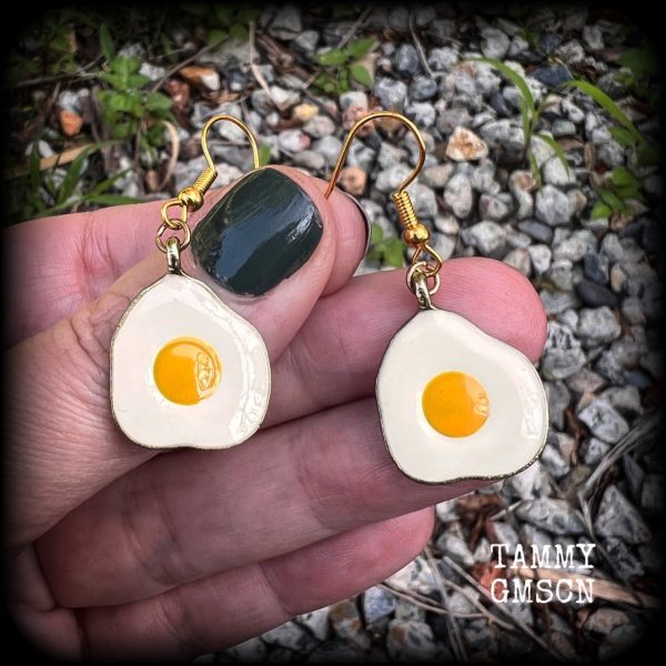 Egg earrings-Fried eggs earrings on Sale