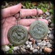 Jade dragon ear weights-Chinese jade gauged earrings Supply