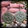 Jade dragon ear weights-Chinese jade gauged earrings Supply