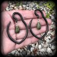 Green jade tear drop ear hangers-Hanging gauges Online