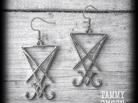 Large Sigil of Lucifer earrings-Occult jewellery For Discount