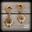 Evil eye gauged earrings-All seeing eye ear gauges For Cheap