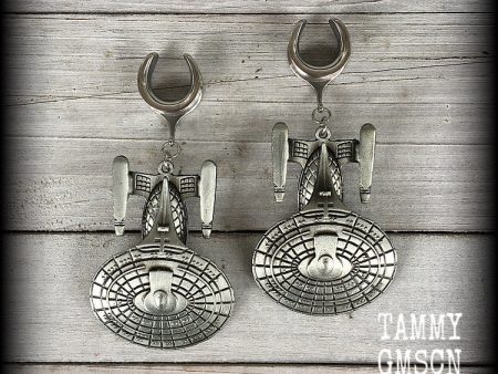 USS Enterprise NCC-1701 ear hangers-Star Trek ear gauges Online