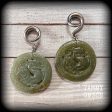 Jade dragon ear weights-Chinese jade gauged earrings Supply