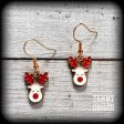 Rudolf the red nosed reindeer earrings-Christmas earrings Sale