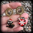 Festive black cat tunnel earrings-Christmas earrings Online