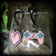 Gamer girl ear gauges-Pixel heart gauged earrings Online Hot Sale