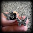 Antique silver butterfly earrings-Insects earrings Online Sale