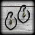 Green jade tear drop ear hangers-Hanging gauges Online