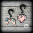 Gamer girl ear gauges-Pixel heart gauged earrings Online Hot Sale