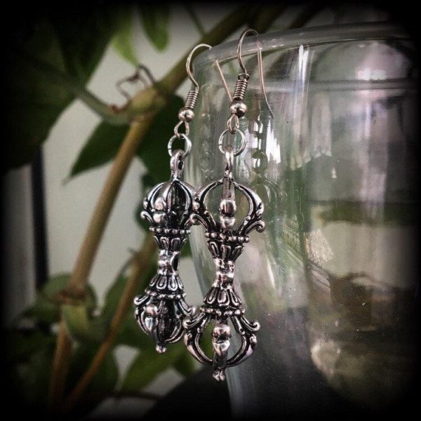 Dorje Vajra earrings-Tibetan prayer jewelry For Cheap