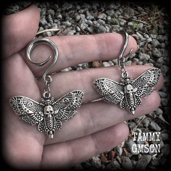 Deathshead moth ear hangers-Dreadpunk moth ear weights Online Hot Sale