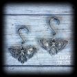 Deathshead moth gauged earrings-Dreadpunk moth ear hangers Online now