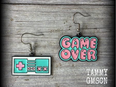 Game Over gaming console earrings-Gamer girl earrings Online Sale