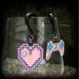 Gamer girl ear gauges-Pixel heart gauged earrings Online Hot Sale